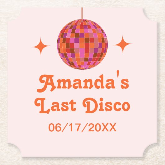 Rosa Orange Groovy Untersetzer (Vorderseite)