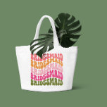 Rosa orange grün, gürtelgesäumt, einfache Villen<br><div class="desc">Rosa orange grün mädchenhaft Retro einfache 60er Jahre coole vibes bachelorette Wochenende Gastgeschenk Tasche.</div>