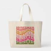 Rosa orange grün, gürtelgesäumt, einfache Villen Jumbo Stoffbeutel (Rückseite)