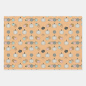 Rosa Orange Grünes Erntedank Geschenkpapier Set (Vorderseite 3)