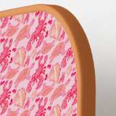 Rosa Orange Hummer unter dem Meer Pickleball Schläger (Linke Seite)