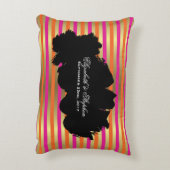 Rosa, Orange & Imitate Gold-Metallic-Streifen Hoch Zierkissen (Rückseite(Vertikal))