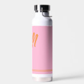 Rosa Orange Initial Modern Monogram Trinkflasche (Links)