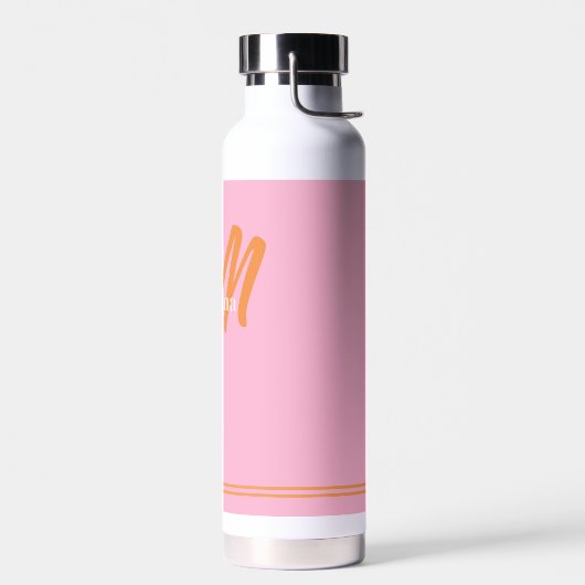 Rosa Orange Initial Modern Monogram Trinkflasche (Links)