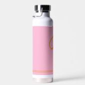 Rosa Orange Initial Modern Monogram Trinkflasche (Rechts)