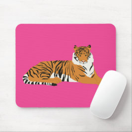 Rosa Orange Jungle Safari Tiger Tier Mousepad