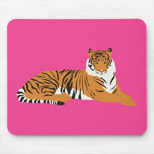 Rosa Orange Jungle Safari Tiger Tier Mousepad (Vorne)