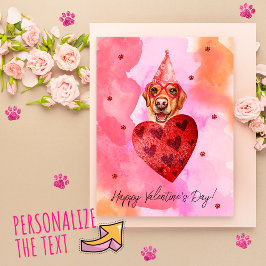 Rosa Orange Labrador Valentinstag Geschenk Hund Feiertagspostkarte