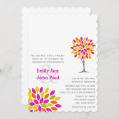 Rosa Orange Lemon Grüne Rustikale Blume Hochzeit Einladung (Vorne/Hinten)