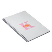 Rosa Orange Light Gray Brautparty Wedding Notizblock (Rechte Seite)