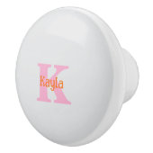 Rosa Orange Light Gray Custom Color Girl Keramikknauf (Rechts)