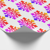 Rosa, orange, lila, blaue Schneeflocke Geschenkpapier (Ecke)