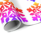 Rosa, orange, lila, blaue Schneeflocke Geschenkpapier (Rolleneckpunkt)