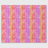 Rosa Orange Lila Glitter Glanz Muster Geschenkpapier (Flach)