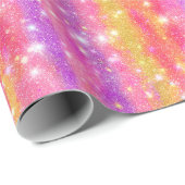 Rosa Orange Lila Glitter Glanz Muster Geschenkpapier (Rolleneckpunkt)