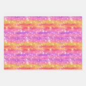 Rosa Orange Lila Glitter Glanz Muster Geschenkpapier Set (Vorderseite 2)