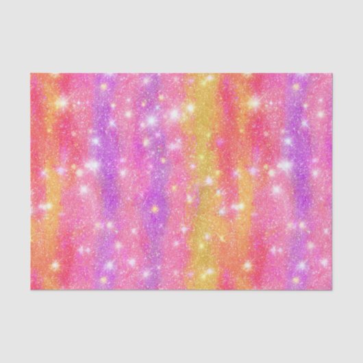 Rosa Orange Lila Glitter Glanz Muster Seidenpapier (Vorderseite)