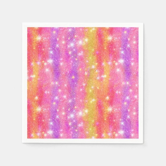 Rosa Orange Lila Glitter Glanz Muster Serviette (Vorderseite)