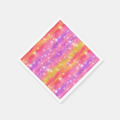 Rosa Orange Lila Glitter Glanz Muster Serviette (Ecke)