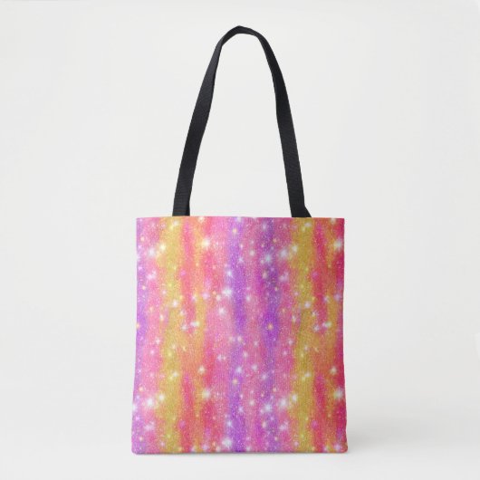 Rosa Orange Lila Glitter Glanz Muster Tasche (Vorderseite)