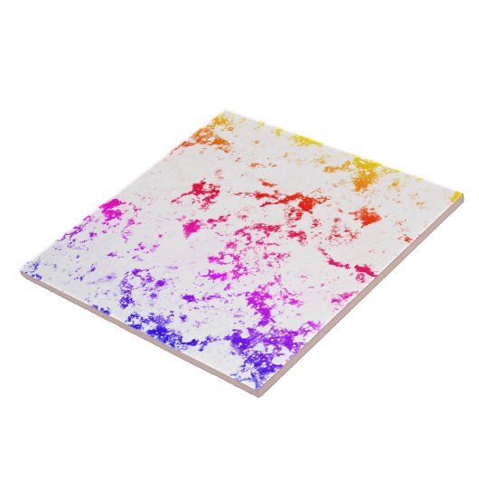 Rosa Orange Lila Marbella Paint Splash Abstrakt Fliese (Seite)