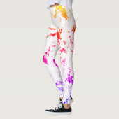 Rosa Orange Lila Marbella Paint Splash Abstrakt Leggings (Links)
