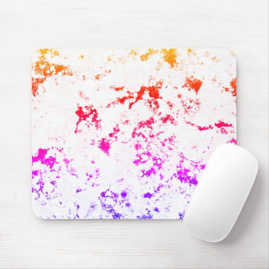 Rosa Orange Lila Marbella Paint Splash Abstrakt Mousepad (Mit Mouse)