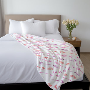 Rosa Orange Lila Pfeile Fleecedecke