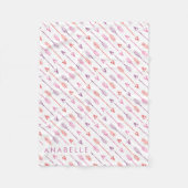 Rosa Orange Lila Pfeile Fleecedecke (Vorderseite)