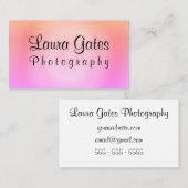 Rosa orange lila Watercolor-Fotografie Visitenkarte (Vorne/Hinten)