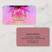 Rosa Orange Lotus Blume Logo Massage Yoga Lehrer Visitenkarte (Vorne/Hinten)