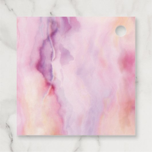 Rosa orange Marmorgrenze Geschenkanhänger (Rückseite)