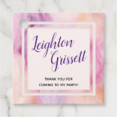 Rosa orange Marmorgrenze Geschenkanhänger (Vorderseite)