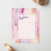 Rosa orange Marmorgrenze Mitteilungskarte (Vorderseite/Rückseite Beispiel)