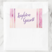 Rosa orange Marmorgrenze Rechteckiger Aufkleber (Tasche)