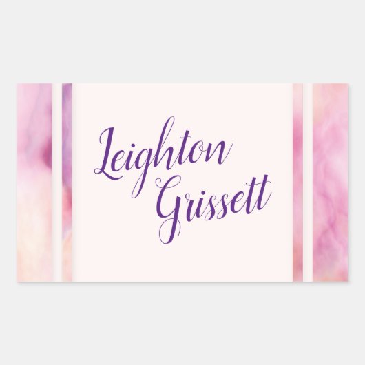 Rosa orange Marmorgrenze Rechteckiger Aufkleber (Vorderseite)