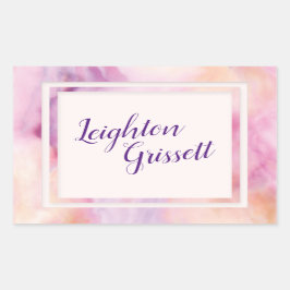 Rosa orange Marmorgrenze Rechteckiger Aufkleber