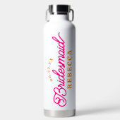 Rosa Orange Minimalistisch Bridesmaid Wasser Flasc Trinkflasche (Vorderseite)