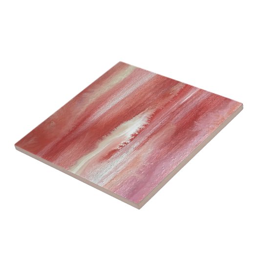 Rosa Orange Mist-Hand bemalt Wabi Sabi Kunst Fliese (Seite)