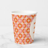 Rosa Orange Mitte des Jahrhunderts Modernes Brautp Pappbecher (Rechts)