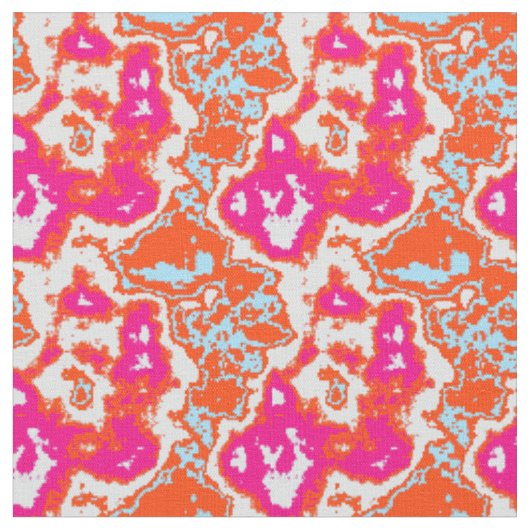 Rosa Orange Mix Abstrakter Marmor Modernes Muster Stoff (Nahaufnahme)