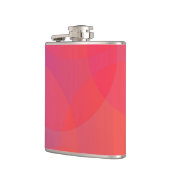 Rosa, orange, modern, einfach, cool, trendig flachmann (Links)