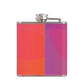 Rosa, orange, modern, einfach, cool, trendig flachmann (Rückseite)