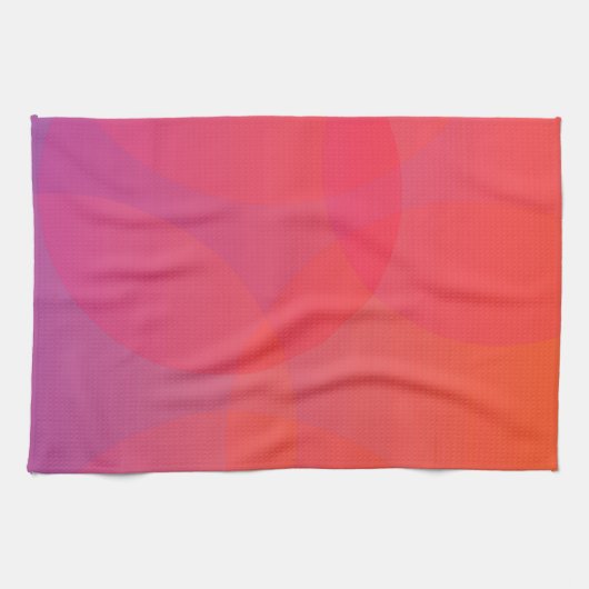 Rosa, orange, modern, einfach, cool, trendig geschirrtuch (Horizontal)