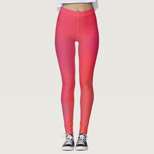 Rosa, orange, modern, einfach, cool, trendig leggings (Vorderseite)
