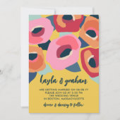 Rosa Orange Moderne Blume informelle Hochzeit Einladung (Vorderseite)