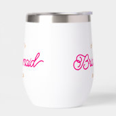 Rosa Orange Moderne Minimalistische Bridesmaid (Links)