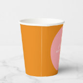 Rosa-orange moderne Retro-Brautabschiedsparty Pappbecher (Rechts)