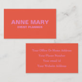 Rosa Orange Modernes, feines, helles, farbenfroh u Visitenkarte (Vorne/Hinten)