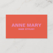 Rosa Orange Modernes feines, helles Haar Stylist S Visitenkarte (Vorderseite)